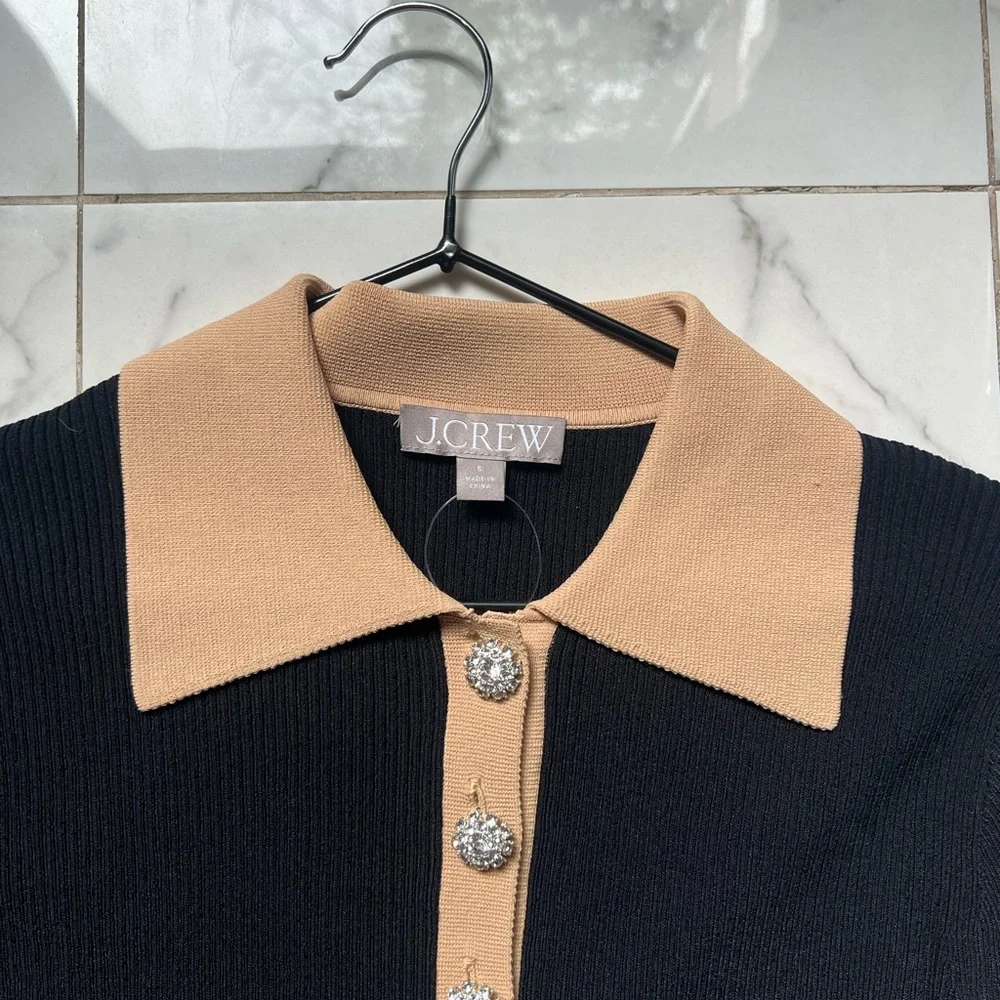 J Crew - Ribbed polo sweater-dress with jewel buttons - Picture 4 of 10